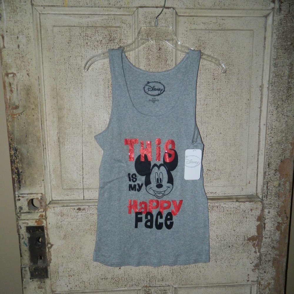 Disney Mickey Mouse "This is my Happy Face" Tank Top Womens Size XL (Q-4)